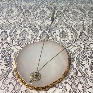Dainty Floral Silver Tone Necklace